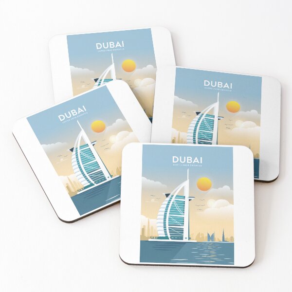 Item preview, Vintage Dubai UAE – Minimalist Dubai Travel Poster – Retro Skyline at Sunset designed and sold by pod24.