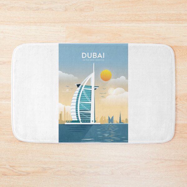 Item preview, Vintage Dubai UAE – Minimalist Dubai Travel Poster – Retro Skyline at Sunset designed and sold by pod24.