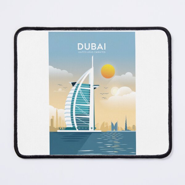 Item preview, Vintage Dubai UAE – Minimalist Dubai Travel Poster – Retro Skyline at Sunset designed and sold by pod24.