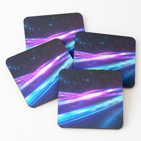 Item preview, Dynamic Neon Curves with Light Trails - Blue and Purple designed and sold by lematworks.