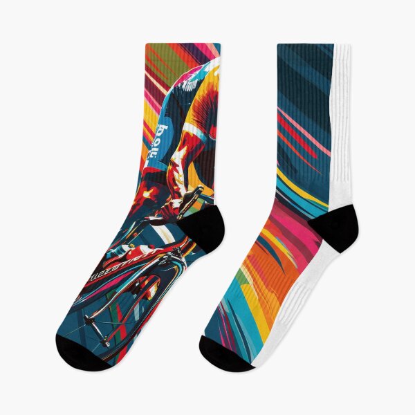 Item preview, Dynamic road cyclist with abstract racing background designed and sold by Piotrek0001.