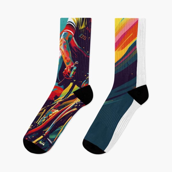 Item preview, Dynamic road cyclist with abstract racing background designed and sold by Piotrek0001.