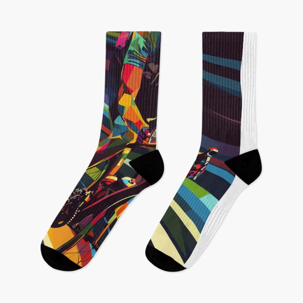 Item preview, Dynamic road cyclist with abstract racing background designed and sold by Piotrek0001.