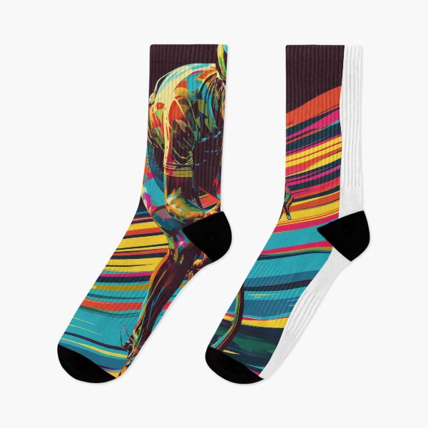 Item preview, Dynamic road cyclist with abstract racing background designed and sold by Piotrek0001.