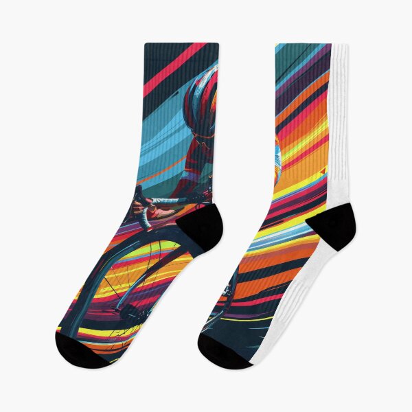 Item preview, Dynamic road cyclist with abstract racing background designed and sold by Piotrek0001.