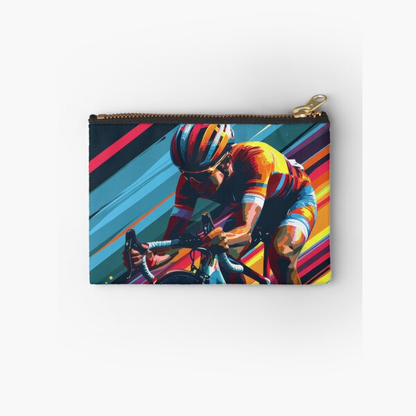 Item preview, Dynamic road cyclist with abstract racing background designed and sold by Piotrek0001.