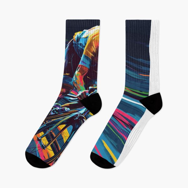 Item preview, Dynamic road cyclist with abstract racing background designed and sold by Piotrek0001.