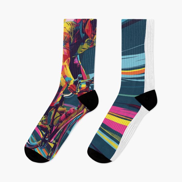 Item preview, Dynamic road cyclist with abstract racing background designed and sold by Piotrek0001.