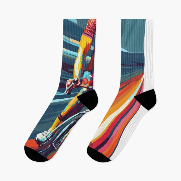 Item preview, Dynamic road cyclist with abstract racing background designed and sold by Piotrek0001.