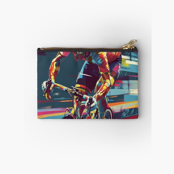 Item preview, Dynamic road cyclist with abstract racing background designed and sold by Piotrek0001.
