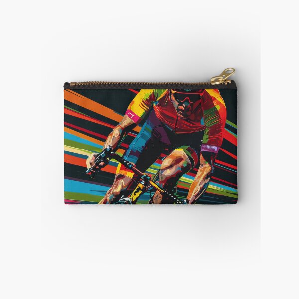 Item preview, Dynamic road cyclist with abstract racing background designed and sold by Piotrek0001.