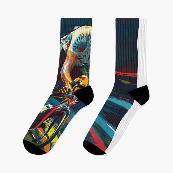 Item preview, Dynamic road cyclist with abstract racing background designed and sold by Piotrek0001.