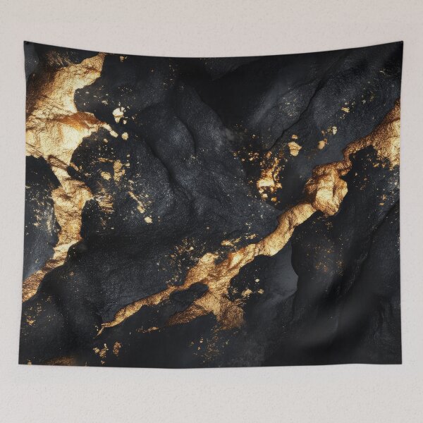 Item preview, Shimmering Gold Accents on Black Abstract Texture designed and sold by lematworks.