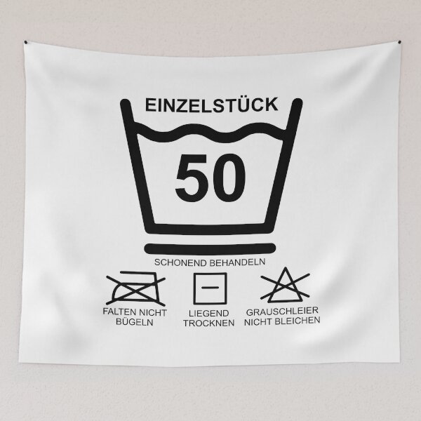 Artikelvorschau, Geburtstag 50 Waschsymbole lustig witzig entworfen und verkauft von UnnecessaryLuck.