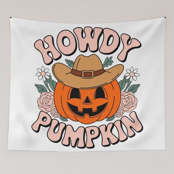 Item preview, Howdy Pumpkin - Cute Halloween Cowboy Jack-O'-Lantern designed and sold by InkInduldge.