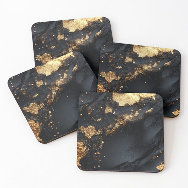 Item preview, Bold Gold Veins on Black Rock Surface Design designed and sold by lematworks.