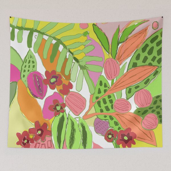 Item preview, Abstract tropical leaves designed and sold by verymarydesigns.