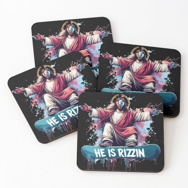 Item preview, He is Rizzin Jesus Christ Snowboarder designed and sold by TomFrontierArt.