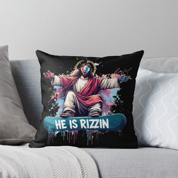 Item preview, He is Rizzin Jesus Christ Snowboarder designed and sold by TomFrontierArt.