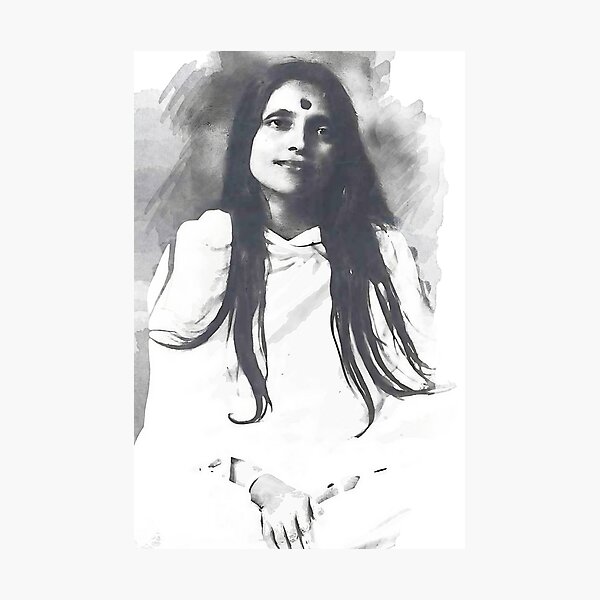 Item preview, sri anandamayi ma - Water color - black and white designed and sold by Mahmoud Salah.