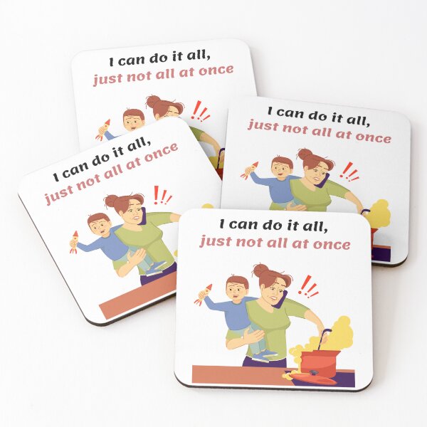 Item preview, Busy Mom Multitasking with Kid and Cooking designed and sold by AndrijaaS.