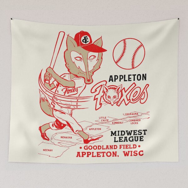 Item preview, Appleton Foxes Baseball Team Mascot designed and sold by darklordpug.