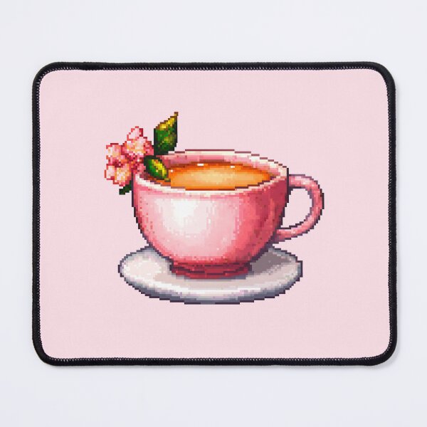 Item preview, Pink Cup of Tea Pixel Art designed and sold by DreamyArtDesign.