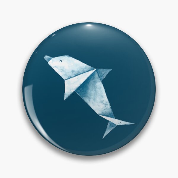 Item preview, ORIGAMI dolphin painted in watercolor designed and sold by GinColorist.