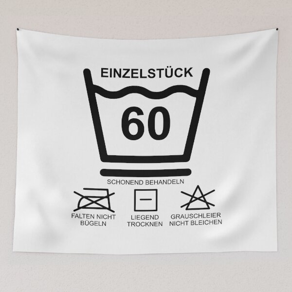 Artikelvorschau, Geburtstag 60 Waschsymbole lustig witzig entworfen und verkauft von UnnecessaryLuck.