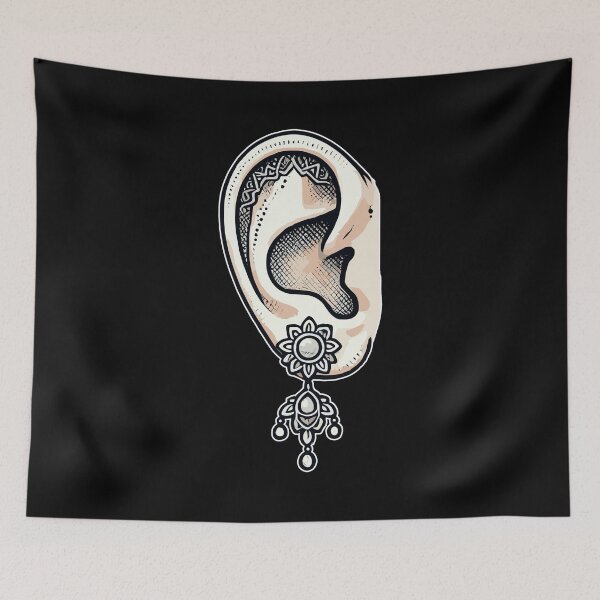 Item preview, Human Ear with Earrings designed and sold by MaateoDesign.