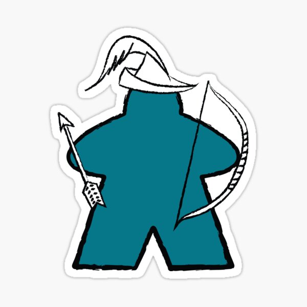 Item preview, Teal Archer Meeple! designed and sold by BaronsGames.