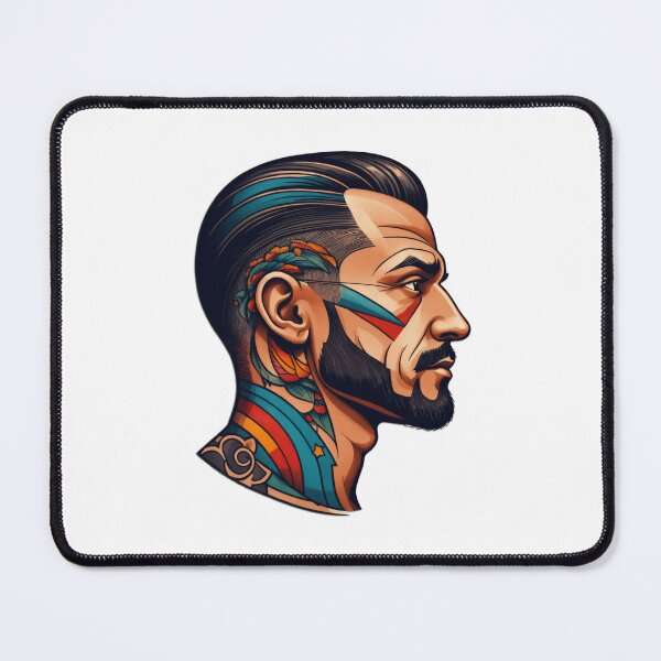 Item preview, Aesthetics Man Face with Tattoo designed and sold by HUMORONCOTTON.