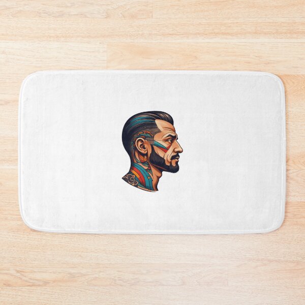 Item preview, Aesthetics Man Face with Tattoo designed and sold by HUMORONCOTTON.