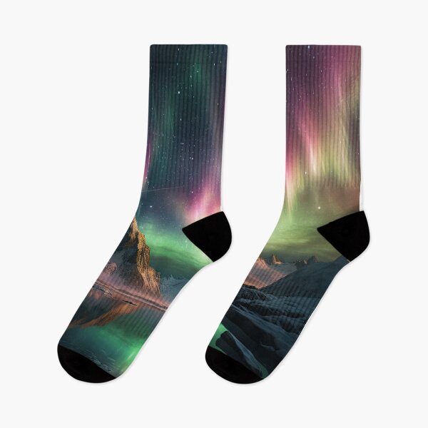 Item preview, Aurora Majesty: Northern Lights Over Arctic Peaks designed and sold by paediilart.