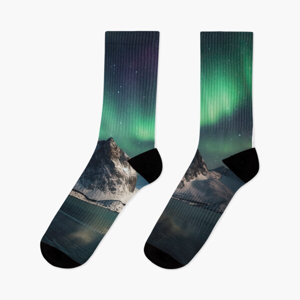 Item preview, Arctic Splendor: Northern Lights Over Majestic Mountains designed and sold by paediilart.
