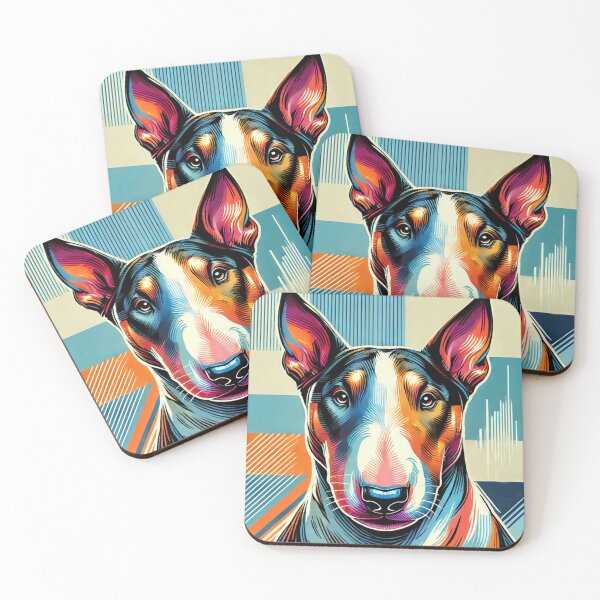 Item preview, Blue and Brown Pop Art Bull Terrier Portrait designed and sold by Kenny8716.