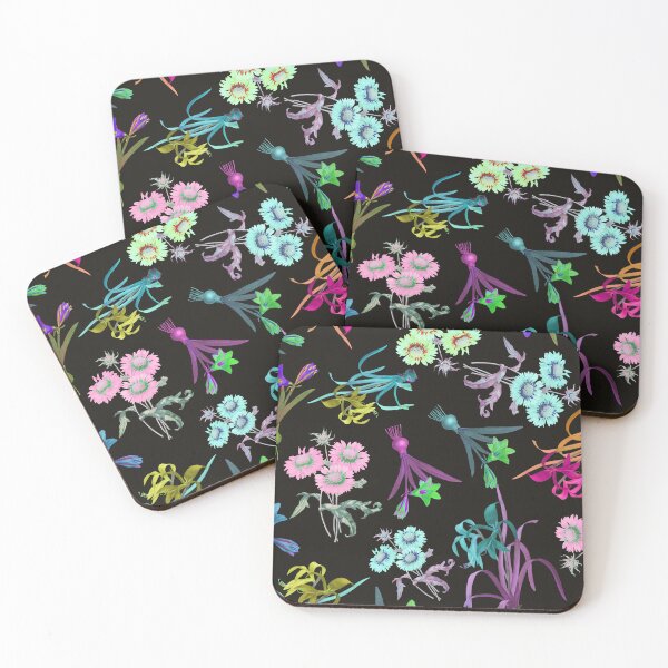 Item preview, Spectral Flower Pattern - Vintage Botanical Illustrations - Neon Style designed and sold by TuncGK.