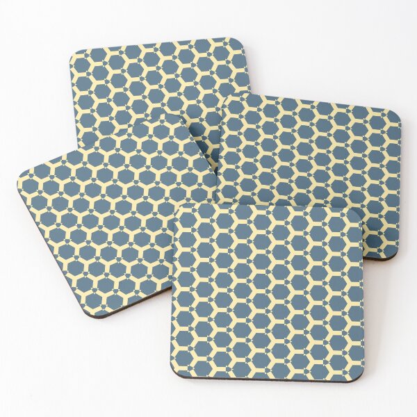 Item preview, Geometric Hexagonal Pattern in Blue and Beige designed and sold by Genie-0750.