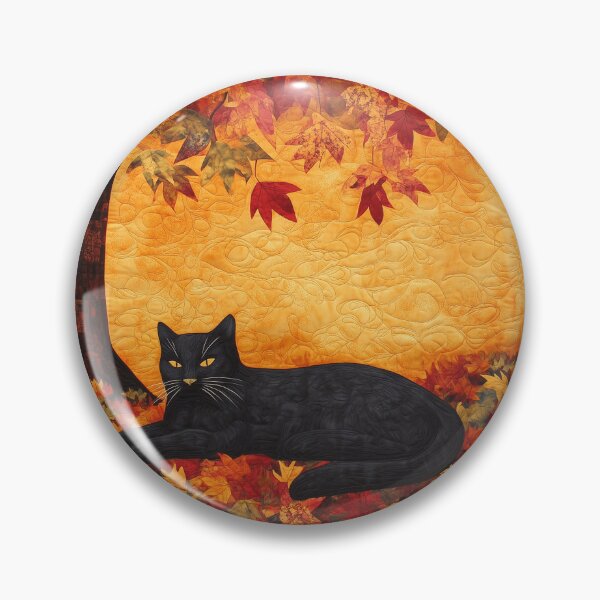 Item preview, Black Cat in Autumn Glory designed and sold by WitsandWonders.