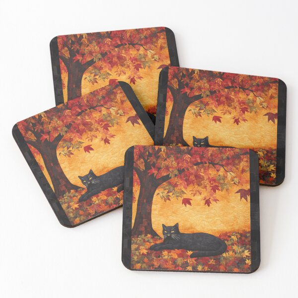 Item preview, Black Cat in Autumn Glory designed and sold by WitsandWonders.