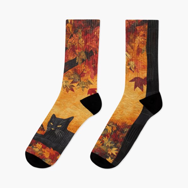 Item preview, Black Cat in Autumn Glory designed and sold by WitsandWonders.