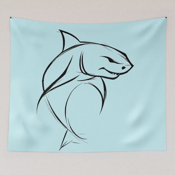 Item preview, Shark |Black and White Sketch| Sea Creature designed and sold by MaryFiore.