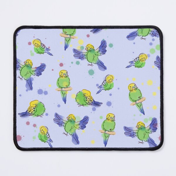 Item preview, Green budgies pattern (blue) designed and sold by PicajoArt.