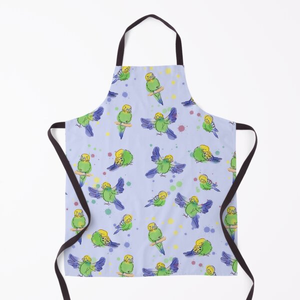 Item preview, Green budgies pattern (blue) designed and sold by PicajoArt.