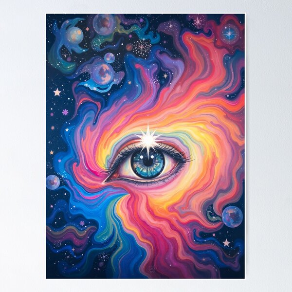 Item preview, Eye of the Universe ~ Higher Self Spiritual Awakening Goddess Acrylic Painting designed and sold by Arwen-Art.