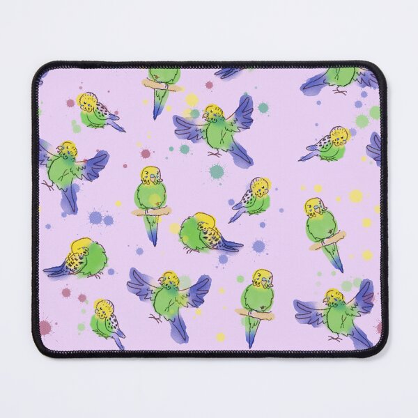 Item preview, Green budgies pattern (pink) designed and sold by PicajoArt.