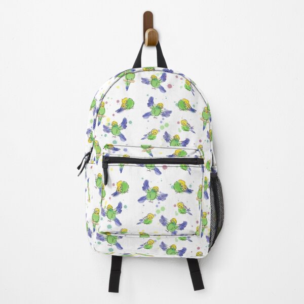 Item preview, Green budgies pattern (white) designed and sold by PicajoArt.