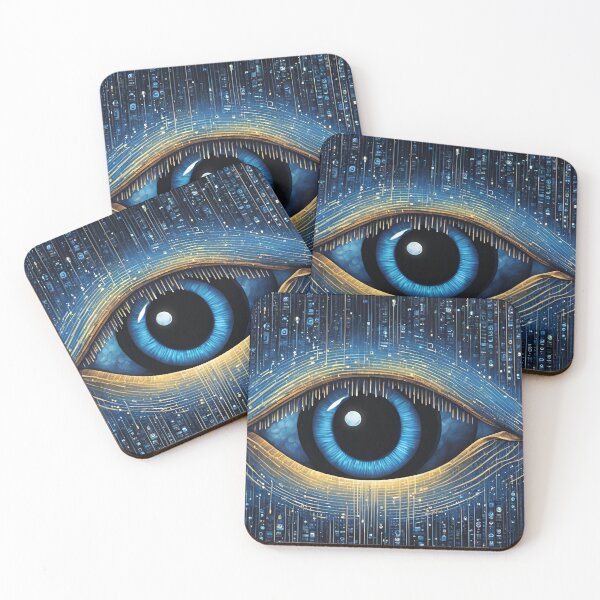 Item preview, Floating Blue Eyes with Binary Code designed and sold by Have Mercy.