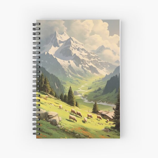 Aperçu de l'œuvre Paysage pastoral des Alpes suisses : paysage alpin d'époque créée et vendue par paediilart.