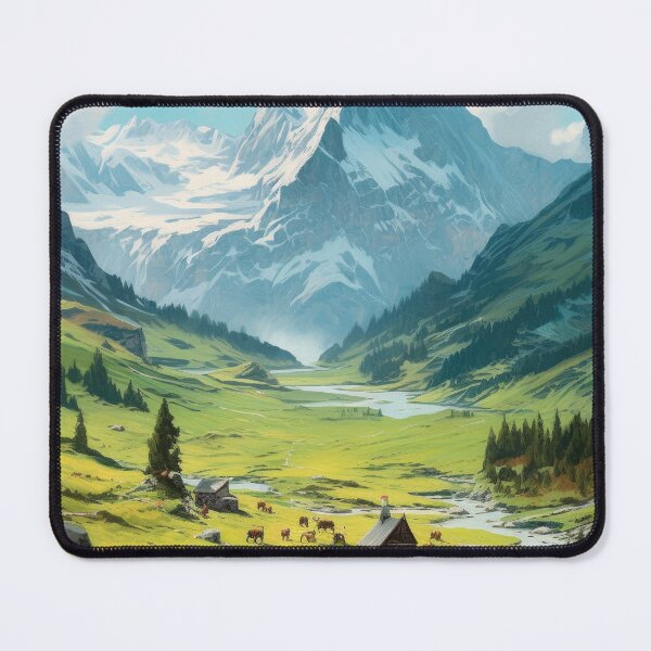Item preview, Swiss Alps Pastoral Scene: Vintage Alpine Landscape designed and sold by paediilart.